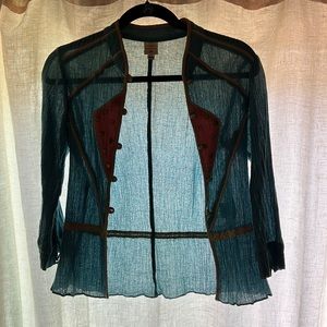 Fun gauze pink and blue summer jacket. Size XS